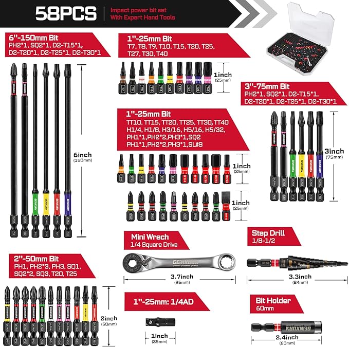 BitForge™ Pro 58-Piece Impact Bit Set